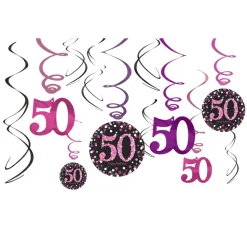 Hangdecoratie 50 Jaar Happy Birthday Confetti 61cm 6st