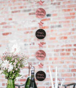 Hangdecoratie 50 Jaar Roze Zwart 20,5cm