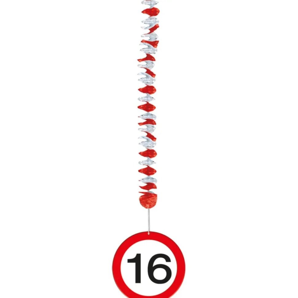 Hangdecoratie 16 Jaar Verkeersbord 75cm 3st