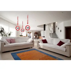 Hangdecoratie 16 Jaar Verkeersbord 75cm 3st