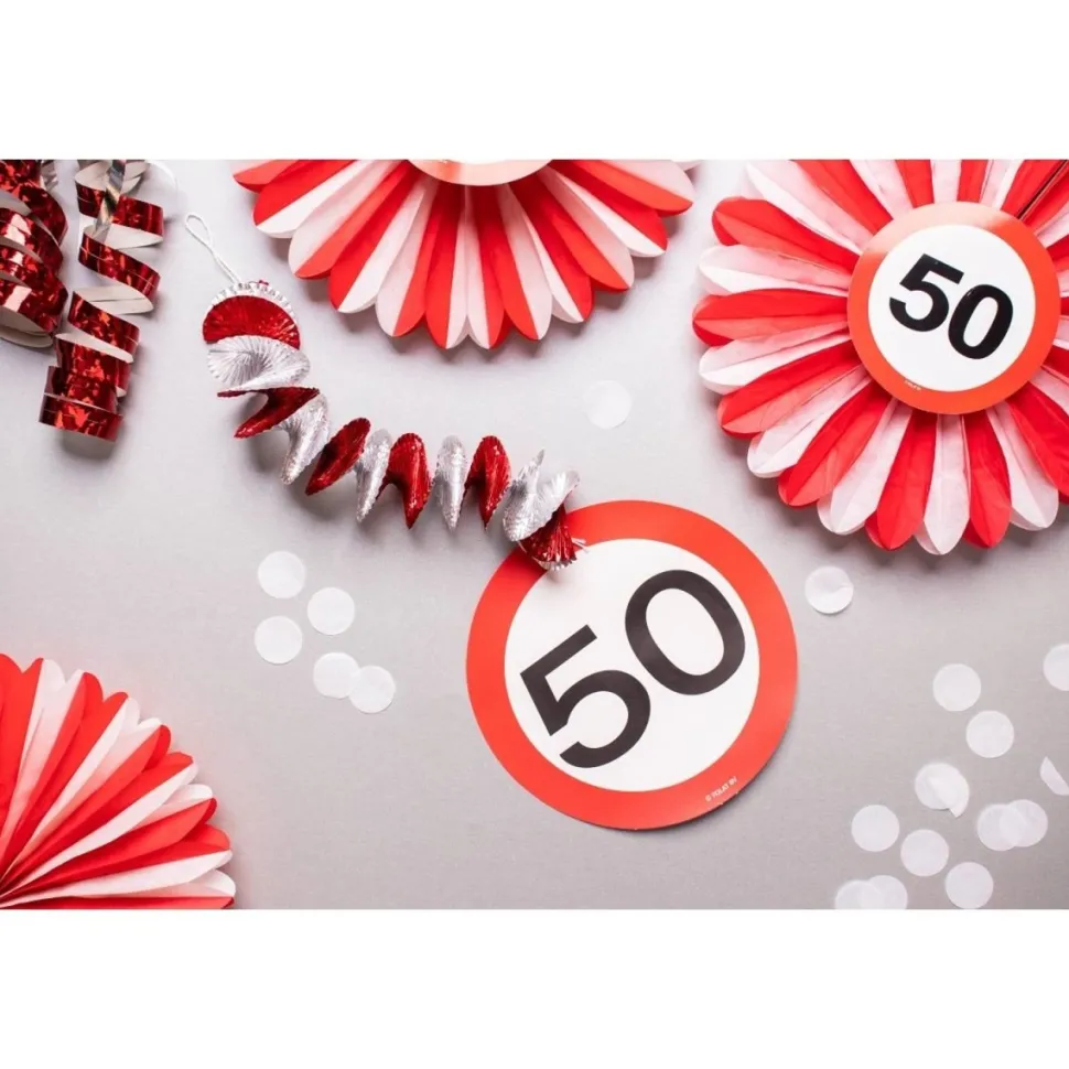 Hangdecoratie 50 Jaar Verkeersbord 75cm 3st