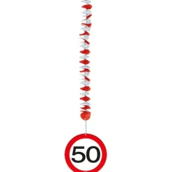 Hangdecoratie 50 Jaar Verkeersbord 75cm 3st