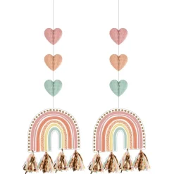 Hangdecoratie Regenboog 91cm 2st