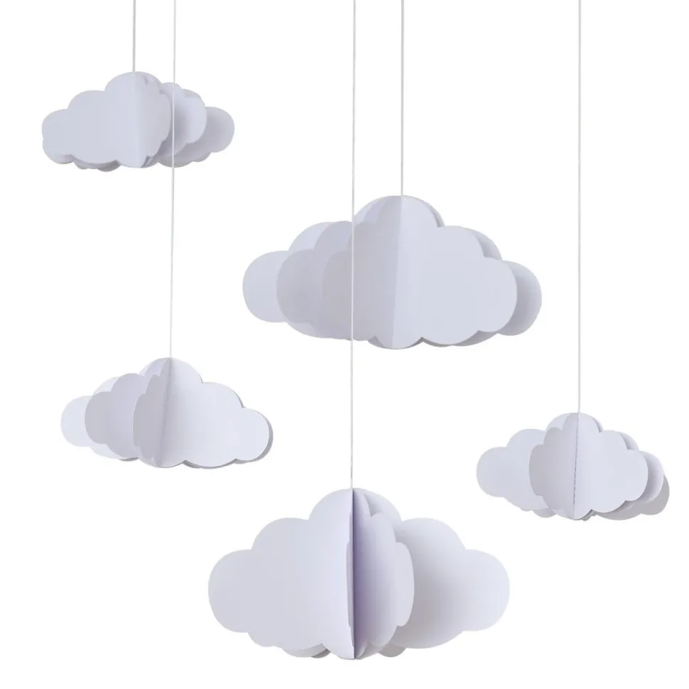 Hangdecoratie Wolken 3D 15cm 5st