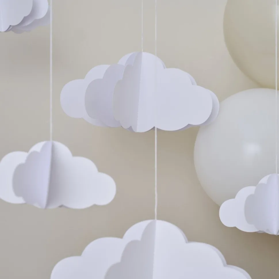 Hangdecoratie Wolken 3D 15cm 5st