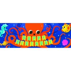 Happy Birthday Banner Octopus 1,52m