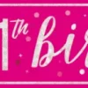 Happy Birthday Banner Roze 11 Jaar 2,74m