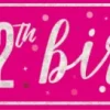 Happy Birthday Banner Roze 12 Jaar 2,74m