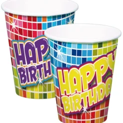 Happy Birthday Beker Gekleurd 250ml 6st