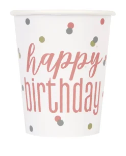 Happy Birthday Bekers Papier 266ml 8st