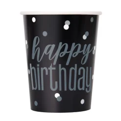 Happy Birthday Bekers Zwart 266ml 8st