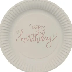 Happy Birthday Borden Beige 23cm 8st