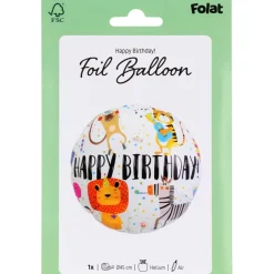 Happy Birthday Folie Ballon Dieren Leeg 45cm