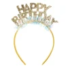 Happy Birthday Haarband Goud Met Holografische Tassels
