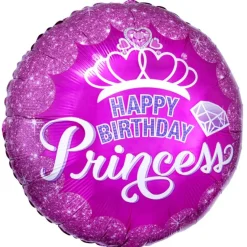 Happy Birthday Helium Ballon Roze Princess Leeg 43cm