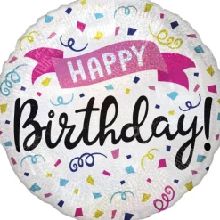 Happy Birthday Helium Ballon Gekleurd Leeg 45cm