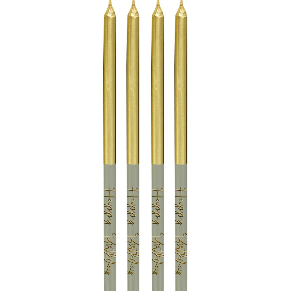 Happy Birthday Kaarsen Golden Dawn 15cm 16st