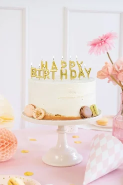 Happy Birthday Kaarsen Goud