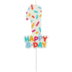 Happy Birthday Kaars 1 Jaar 7cm