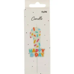 Happy Birthday Kaars 1 Jaar 7cm