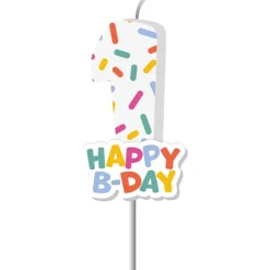 Happy Birthday Kaars 1 Jaar 7cm