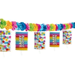 Happy Birthday Lampionnen Slinger Regenboog 3,6m