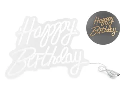 Happy Birthday Licht Letter Wit 40cm
