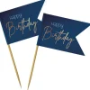 Happy Birthday Prikkers Blauw 6,5cm 36st