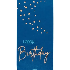 Happy Birthday Servetten Blauw 33cm 10st