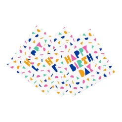 Happy Birthday Servetten Confetti 33cm 20st