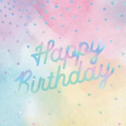 Happy Birthday Servetten Holografisch 33cm 16st
