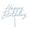 Happy Birthday Taarttopper Blauw 16,5cm