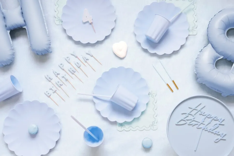 Happy Birthday Taarttopper Blauw 16,5cm