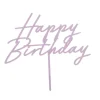 Happy Birthday Taarttopper Paars 16,5cm