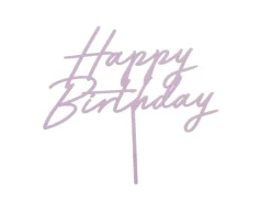 Happy Birthday Taarttopper Paars 16,5cm