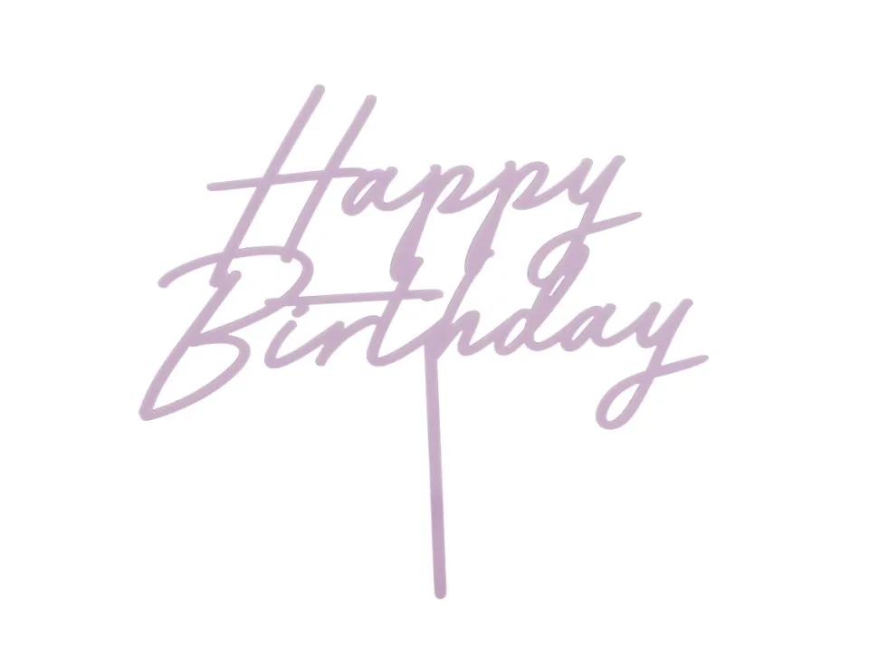 Happy Birthday Taarttopper Paars 16,5cm