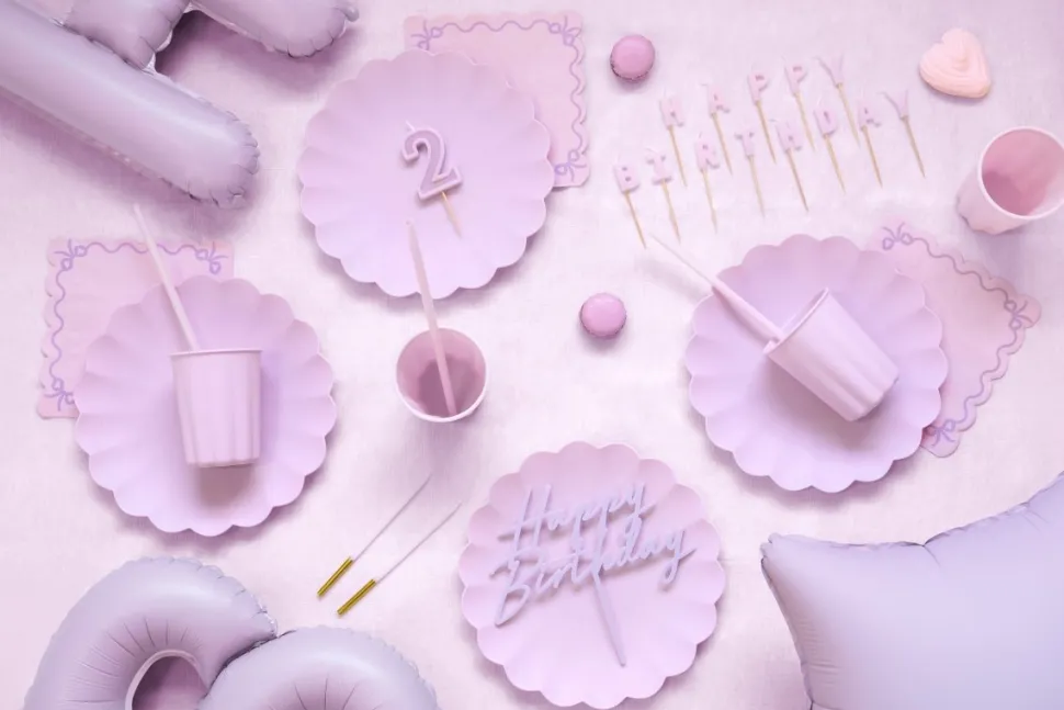 Happy Birthday Taarttopper Paars 16,5cm