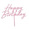 Happy Birthday Taarttopper Roze 16,5cm