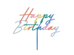 Happy Birthday Taarttopper Regenboog 18cm