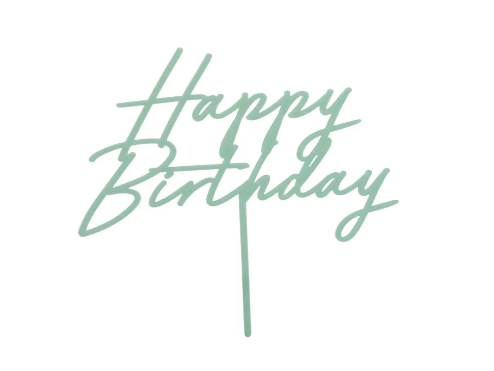 Happy Birthday Taarttopper Turquoise 16,5cm