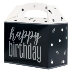 Happy Birthday Traktatiedoosjes Zwart 6st