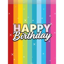 Happy Birthday Uitdeelzakjes Regenboog Confetti 8st