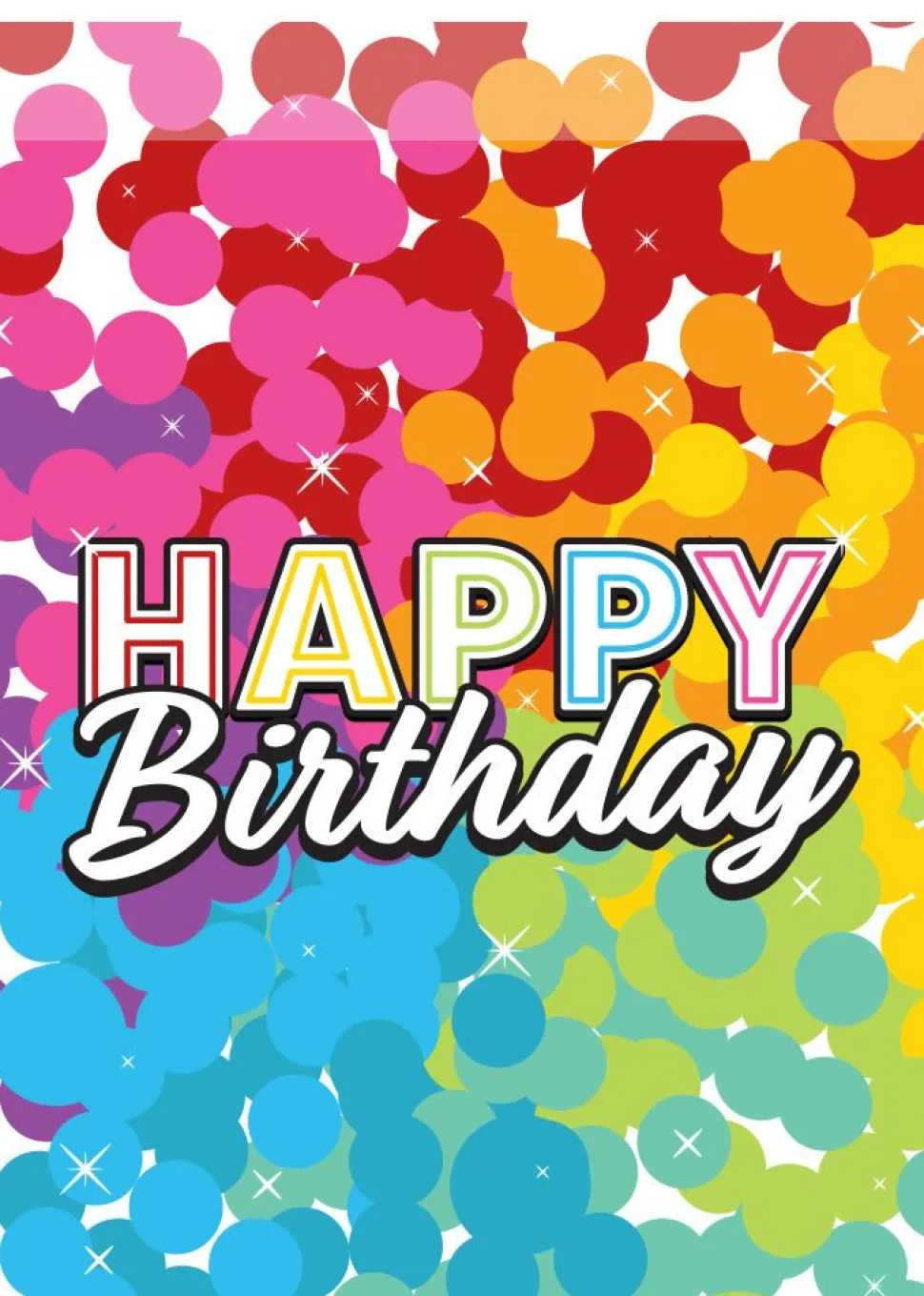 Happy Birthday Uitdeelzakjes Regenboog Confetti 8st