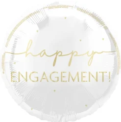 Happy Engagement Helium Ballon Wit Goud 45cm