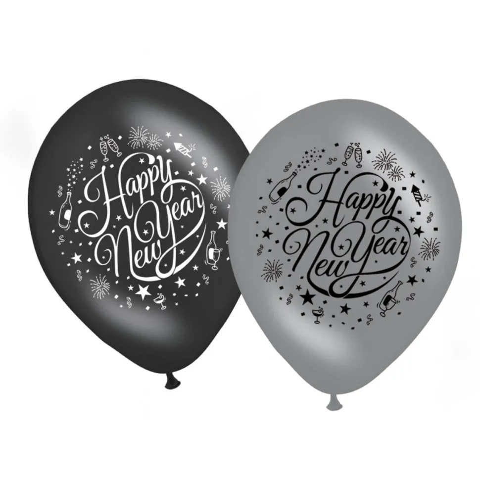 Happy New Year Ballonnen 30cm 8st