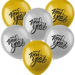 Happy New Year Ballonnen 33cm 6st