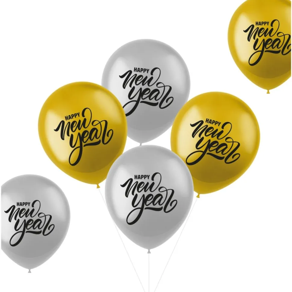 Happy New Year Ballonnen 33cm 6st