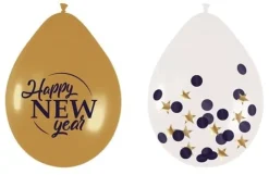 Happy New Year Ballonnen 20cm 6st