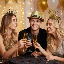 Happy New Year Haarband Goud Sterren