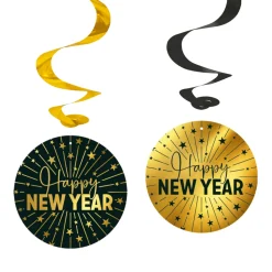 Happy New Year Hangdecoratie 4st